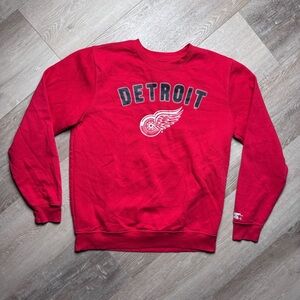 Vintage Detroit Red Wings Starter Men’s Crewneck Sweatshirt Size Large Red